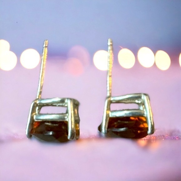 David Keefe Madiera Citrine Sterling Silver Earrings - Picture 7 of 8